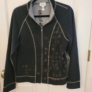 Spa by Chico’s Black & Gold Jacket